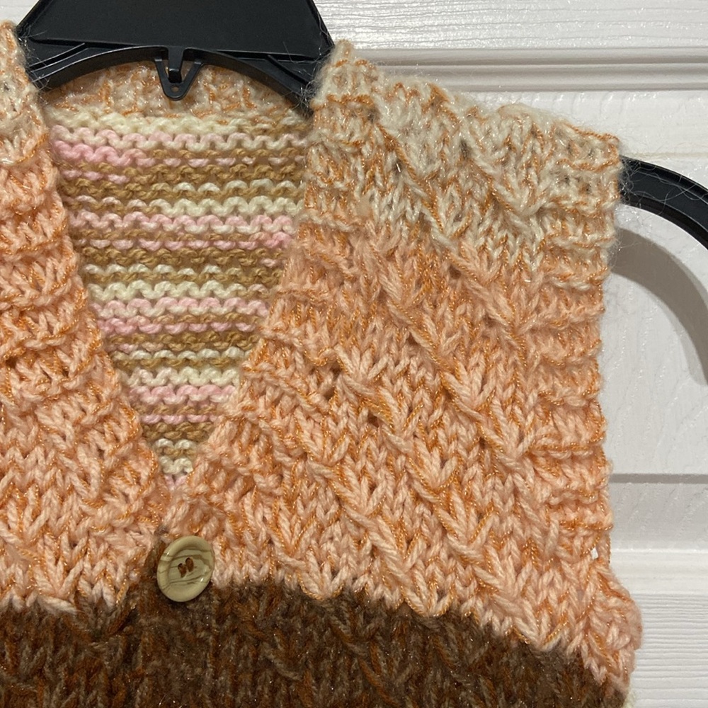 Brown Multi Hand Knit Vest